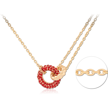 STERLING SILVER 925 18K GOLD PLATED JEWELED NECKLACE WITH PENDANT