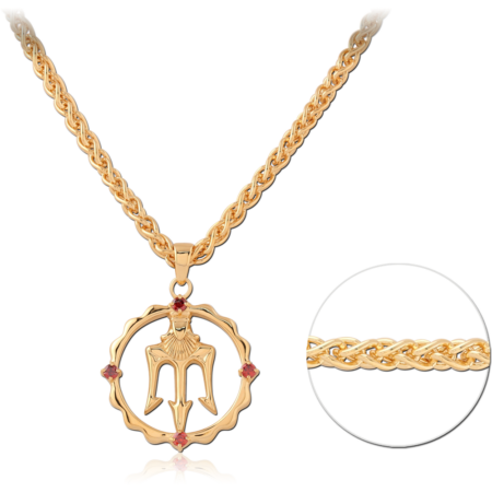 STERLING SILVER 925 GOLD PLATED JEWELED NECKLACE WITH PENDANT