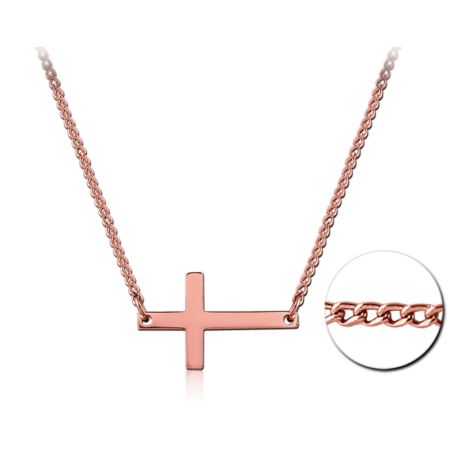 ROSE GOLD PVD COATED SURGICAL STEEL NECKLACE WITH PENDANT
