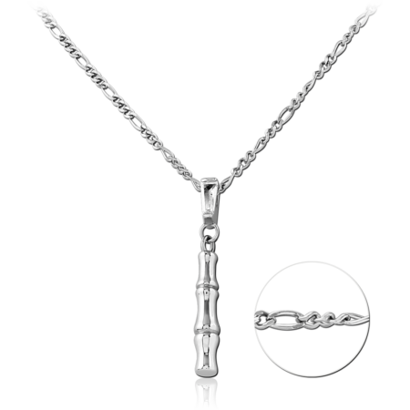 STERLING SILVER 925 RHODIUM PLATED JEWELED NECKLACE WITH PENDANT