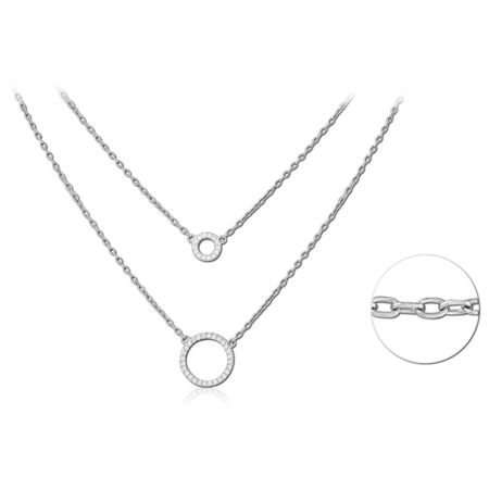 STERLING SILVER 925 PLATED JEWELED NECKLACE WITH PENDANT