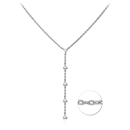 STERLING SILVER 925 PLATED JEWELED NECKLACE WITH PENDANT