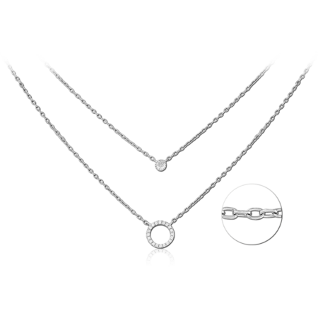 STERLING SILVER 925 PLATED JEWELED NECKLACE WITH PENDANT