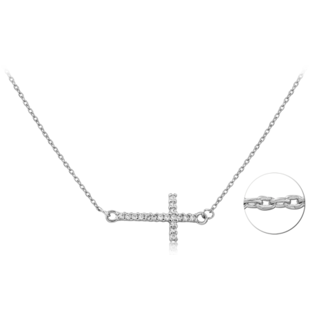 STERLING SILVER 925 PLATED JEWELED NECKLACE WITH PENDANT