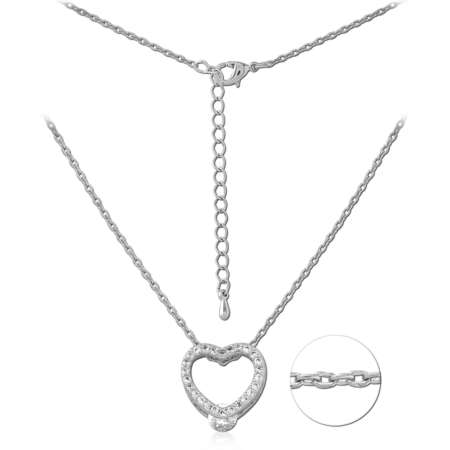 STERLING SILVER 925 PLATED JEWELED NECKLACE WITH PENDANT