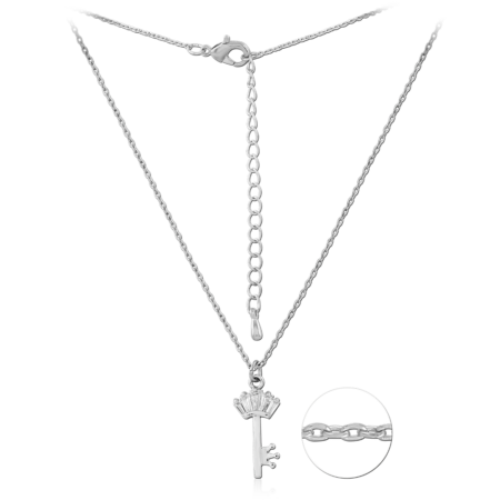 STERLING SILVER 925 PLATED JEWELED NECKLACE WITH PENDANT