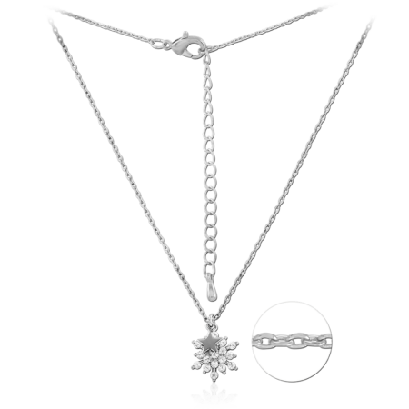 STERLING SILVER 925 PLATED JEWELED NECKLACE WITH PENDANT