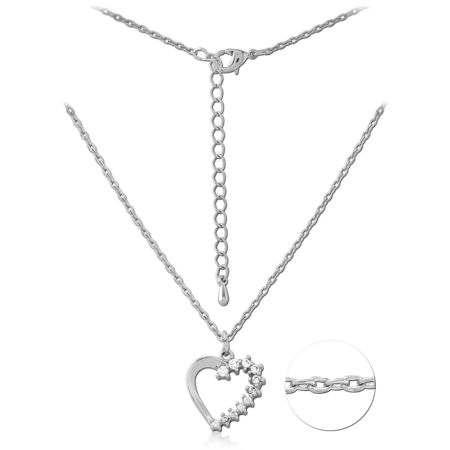 STERLING SILVER 925 PLATED JEWELED NECKLACE WITH PENDANT