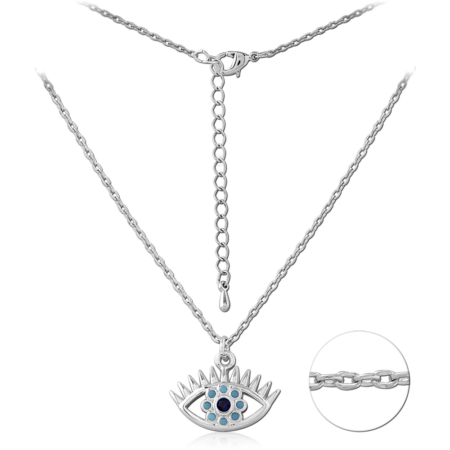 STERLING SILVER 925 PLATED JEWELED NECKLACE WITH PENDANT