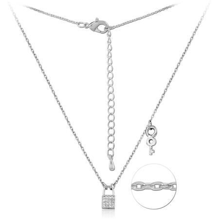 STERLING SILVER 925 PLATED JEWELED NECKLACE WITH PENDANT