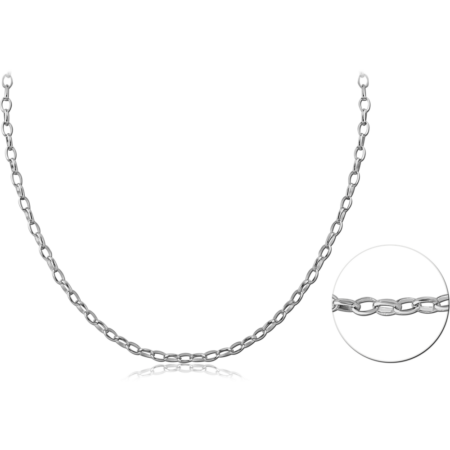 STAINLESS STEEL OVAL ROLLO NECK CHAIN