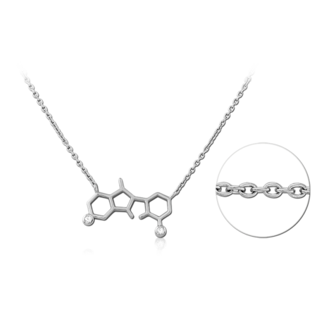 SURGICAL STEEL JEWELED NECKLACE WITH PENDANT