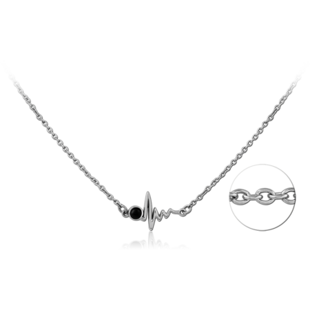 SURGICAL STEEL JEWELED NECKLACE WITH PENDANT