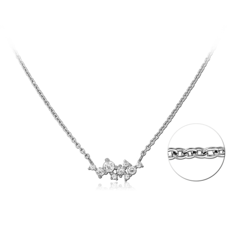 SURGICAL STEEL JEWELED NECKLACE WITH PENDANT