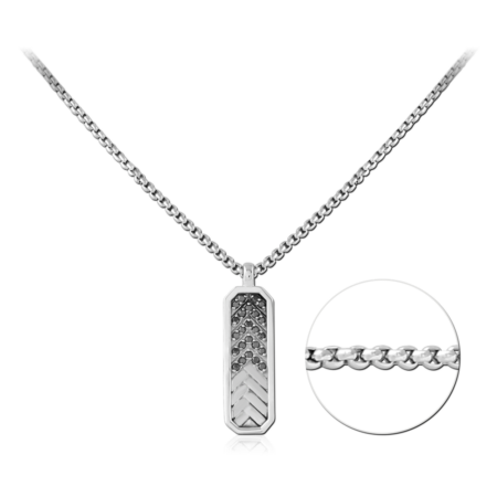 SURGICAL STEEL JEWELED NECKLACE WITH PENDANT