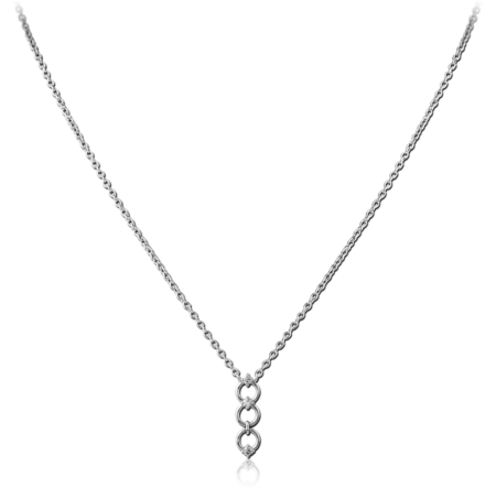 STERLING SILVER 925 JEWELED NECKLACE WITH PENDANT