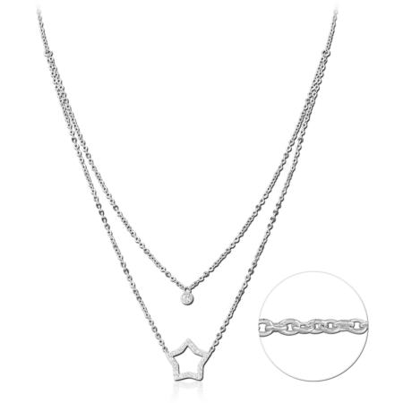 STERLING SILVER 925 JEWELED NECKLACE WITH PENDANT