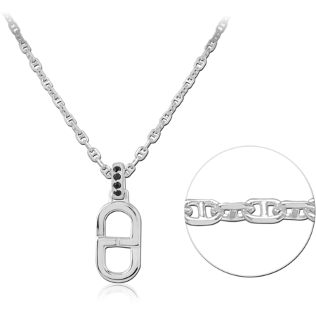 STERLING SILVER 925 JEWELED NECKLACE WITH PENDANT