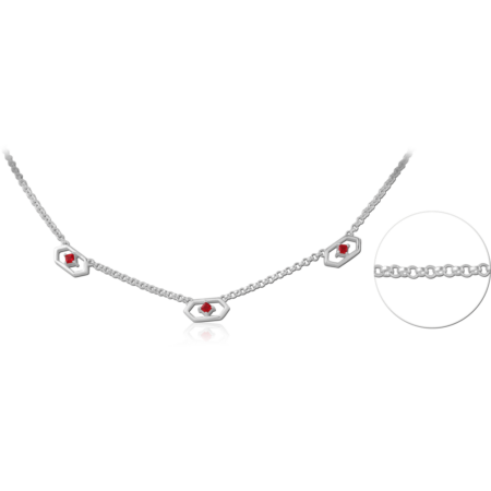 STERLING SILVER 925 JEWELED NECKLACE WITH PENDANT