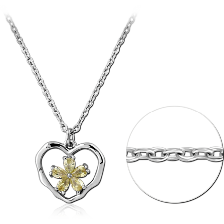 STERLING SILVER 925 JEWELED NECKLACE WITH PENDANT