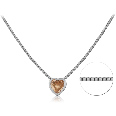 STERLING SILVER 925 JEWELED NECKLACE WITH PENDANT