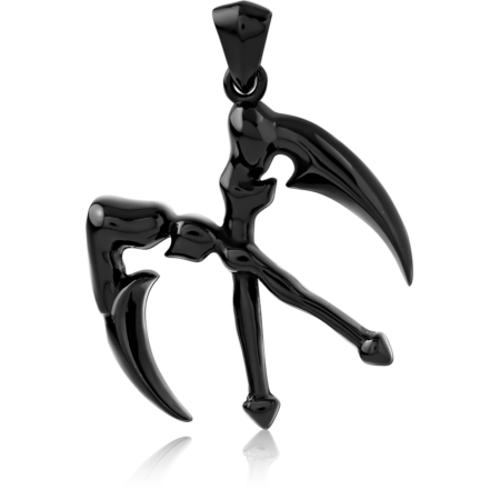 BLACK PVD COATED SURGICAL STEEL PENDANT