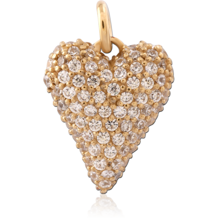 GOLD PVD 18K COATED  SURGICAL STEEL JEWELED PENDANT