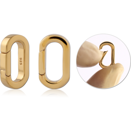 STERLING SILVER 925 18K GOLD PLATED GATE RING