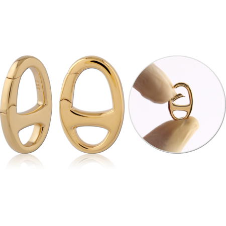 STERLING SILVER 925 18K GOLD PLATED GATE RING