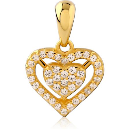 STERLING SILVER 925 GOLD PLATED 18K JEWELED PENDANT