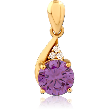 STERLING SILVER 925 GOLD PLATED JEWELED PENDANT