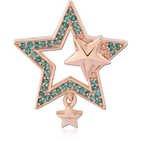 STERLING SILVER 925 ROSE GOLD PLATED JEWELED PENDANT