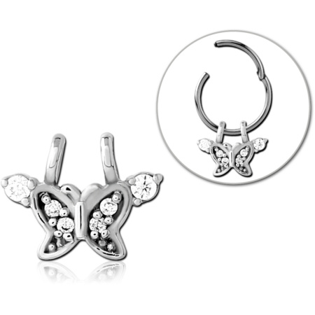 SURGICAL STEEL SLIDING JEWELED CHARM FOR HINGED SEGMENT RING