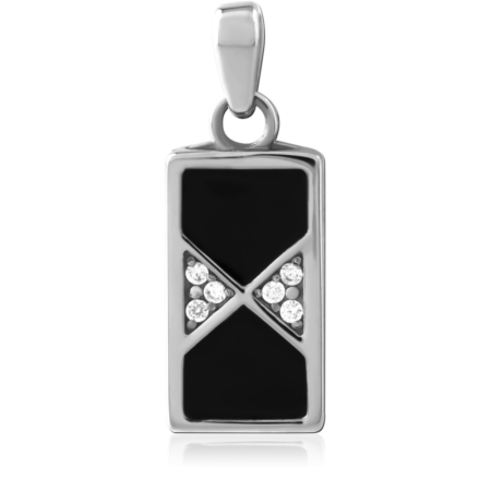 SURGICAL STEEL JEWELED PENDANT