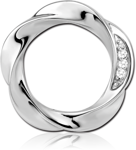 SURGICAL STEEL JEWELED PENDANT - TWIST CIRCLE