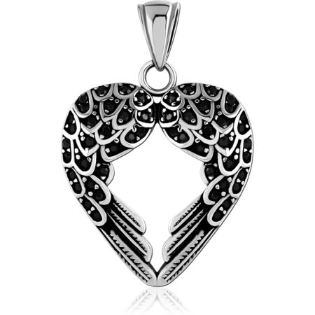 SURGICAL STEEL VALUE JEWELED PENDANT - HEART