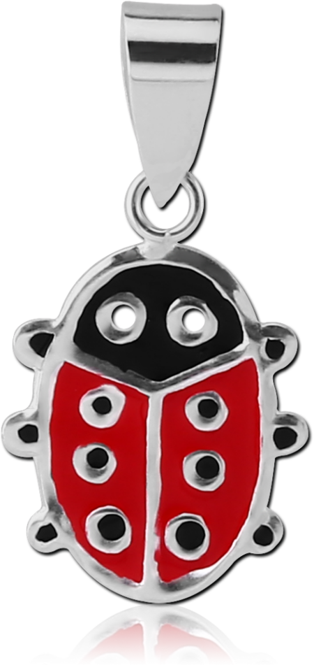 STERLING SILVER 925 PENDANT WITH ENAMEL - LADYBUG