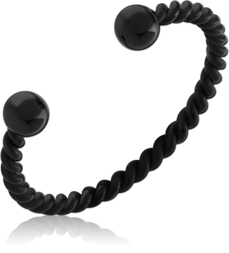 BLACK PVD COATED SURGICAL STEEL OPEN RING