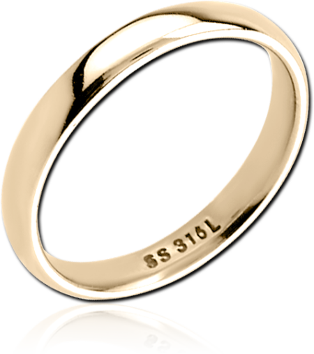 GOLD PVD 18K COATED SURGICAL STEEL RING - SLIM BAND