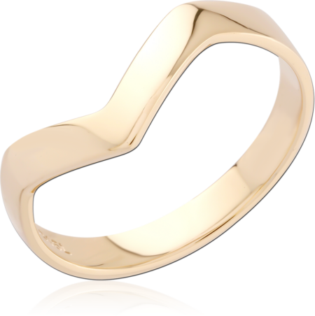 GOLD PVD 18K COATED SURGICAL STEEL RING - POINTY TOP
