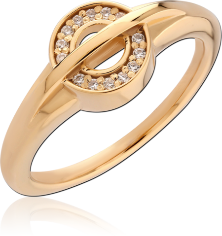STERLING SILVER 925 18K GOLD PLATED JEWELED RING