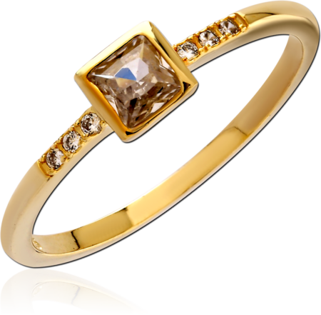 STERLING SILVER 925 GOLD PLATED 18K JEWELED RING