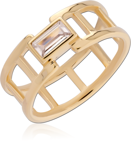 STERLING SILVER 925 18K GOLD PLATED RING