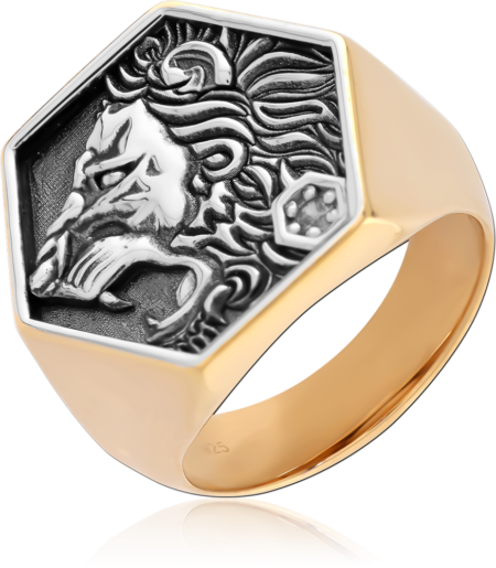 STERLING SILVER 925 18K GOLD PLATED AND RHODIUM PLATED JEWELED RING