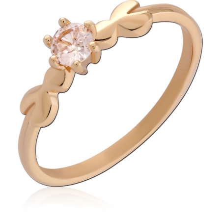 STERLING SILVER 925 GOLD PLATED 18K JEWELED RING