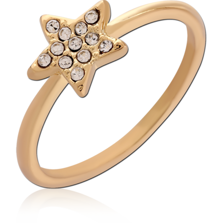 STERLING SILVER 925 GOLD PLATED 18K JEWELED RING