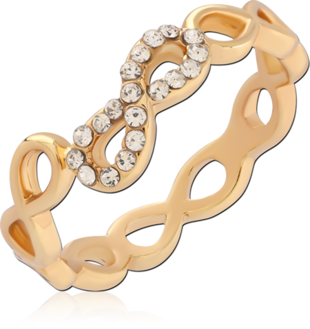 STERLING SILVER 925 GOLD PLATED 18K JEWELED RING