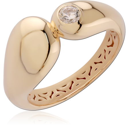STERLING SILVER 925 18K GOLD PLATED JEWELED RING