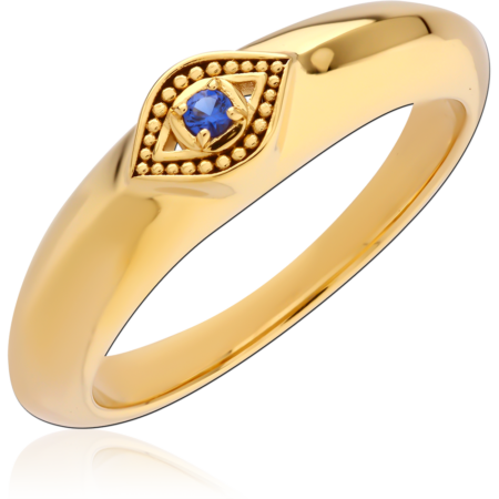 STERLING SILVER 925 GOLD PLATED JEWELED RING
