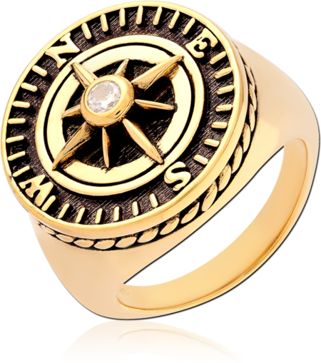 STERLING SILVER 925 GOLD PLATED JEWELED RING